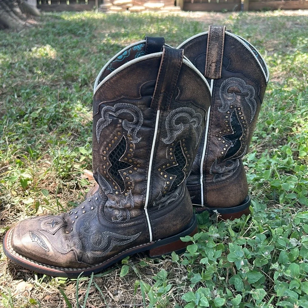 Laredo Western Boots Spellbound Sanded Goat Brown size 7 - Picture 2 of 7